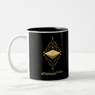 Caneca De Café Em Dois Tons Clássico de Ethereum feito do ouro
