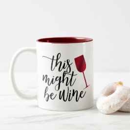 Caneca De Café Em Dois Tons Clássico, Este Pode Ser Vinho Café, Vinho Vermelho