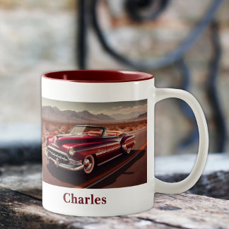 Caneca De Café Em Dois Tons Clássico estilo chtain convertível, vermelho profu
