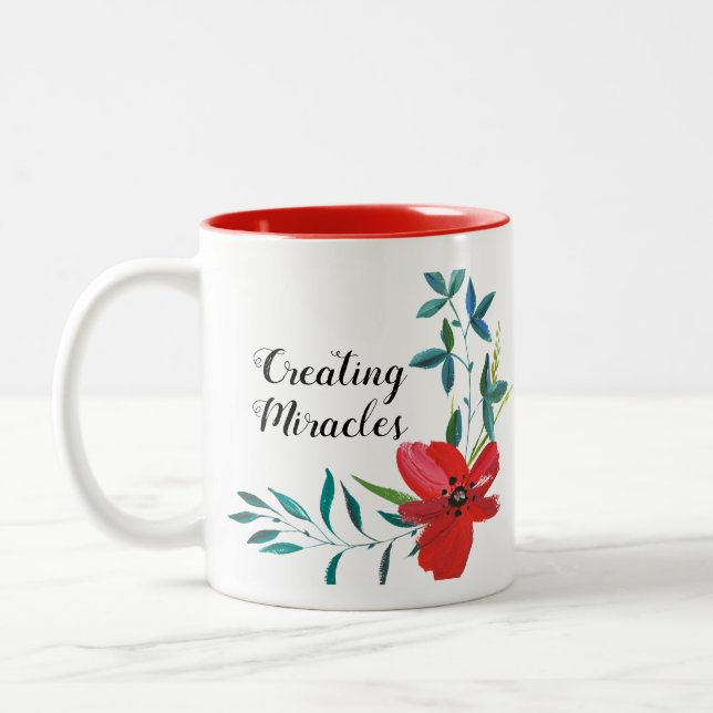Caneca De Café Em Dois Tons Clássico Floral Gorgeous Coffee Mug (Esquerda)