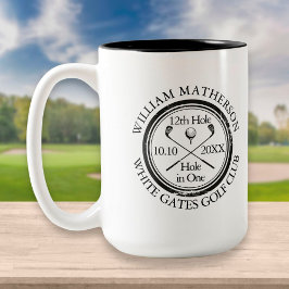 Caneca De Café Em Dois Tons Clássico Personalizado de Golfe Hole in One