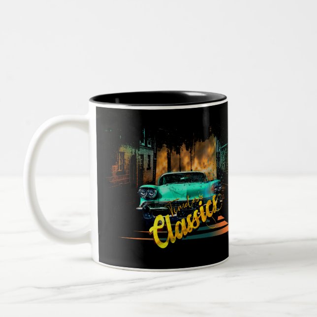 Caneca De Café Em Dois Tons Clássicos do eterno Carro Retroativo (Esquerda)
