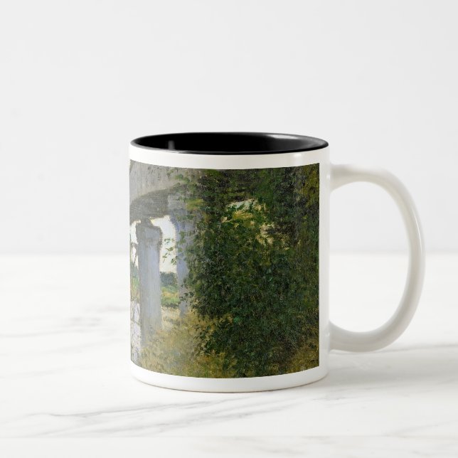 Caneca De Café Em Dois Tons Claude Monet | a ponte Railway em Argenteuil (Direita)