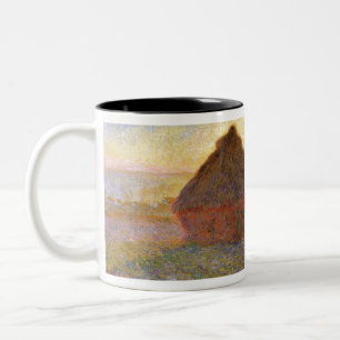 Caneca De Café Em Dois Tons Claude Monet Impressionista Pintando Graystaks I