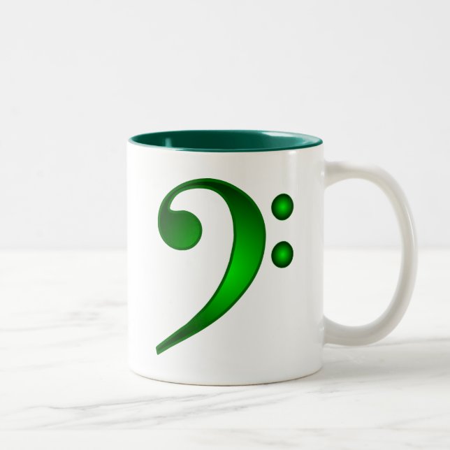 Caneca De Café Em Dois Tons Clef baixo verde metálico (Direita)