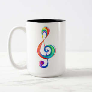 Caneca De Café Em Dois Tons Clef (trecho de arco-íris)