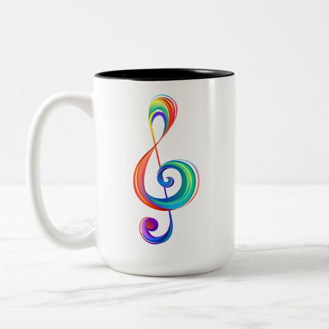 Caneca De Café Em Dois Tons Clef (trecho de arco-íris) (Esquerda)