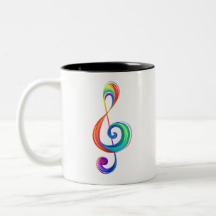 Caneca De Café Em Dois Tons Clef (trecho de arco-íris)