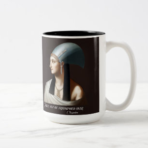 Caneca De Café Em Dois Tons Cleópatra, "Eu não serei triunfado," Mug