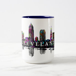 Caneca De Café Em Dois Tons Cleveland, Ohio em grafite
