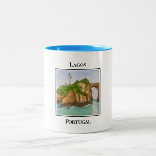 Caneca De Café Em Dois Tons Cliff de Lagos Beaches, Portugal