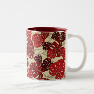 Caneca De Café Em Dois Tons Cliff Hanger Havaiana Monstera Leaf