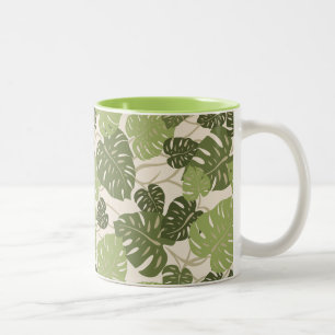 Caneca De Café Em Dois Tons Cliff Hanger Havaiana Monstera Leaf