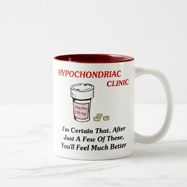 Caneca De Café Em Dois Tons Clínica de Hypochodriac (Direita)
