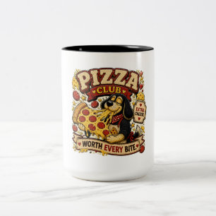 Caneca De Café Em Dois Tons Clube da Pizza Personalizado Amante de Pizza Engra