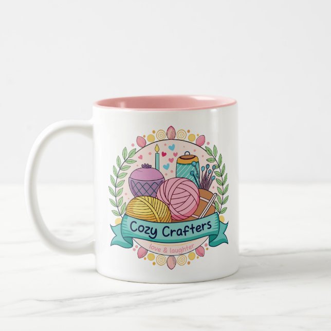Caneca De Café Em Dois Tons Clube de Artesões Cozy (Esquerda)
