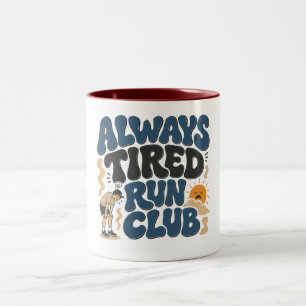 Caneca De Café Em Dois Tons Clube de Corrida Sempre Cansado, Clube de Corrida 