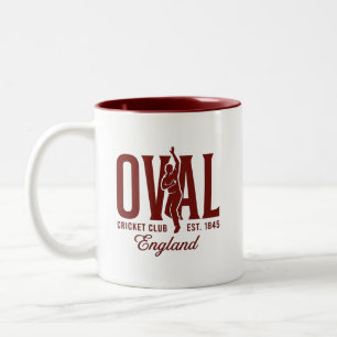 Caneca De Café Em Dois Tons Clube de Críquete Oval Inglaterra Est 1845
