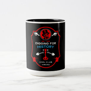 Caneca De Café Em Dois Tons Clube de Detecção de Metais da Guerra Civil Americ