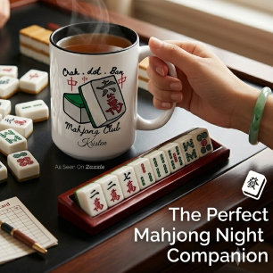 Caneca De Café Em Dois Tons Clube de Mahjong Personalizado de Duas Cores