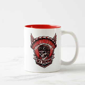 Caneca De Café Em Dois Tons Clube de Motociclismo Caveira Asas Demônios do Céu