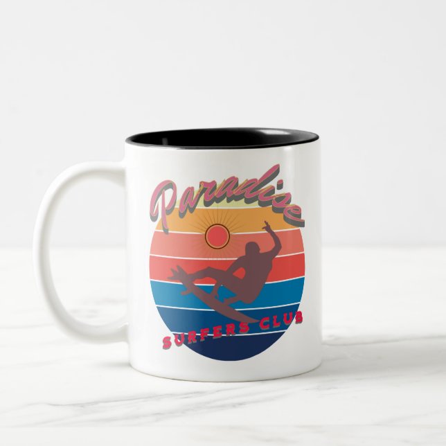 Caneca De Café Em Dois Tons Clube de surfe de Summersell-Beach (Esquerda)
