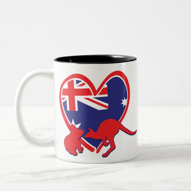 Caneca De Café Em Dois Tons Coala Canguru Austrália (Esquerda)