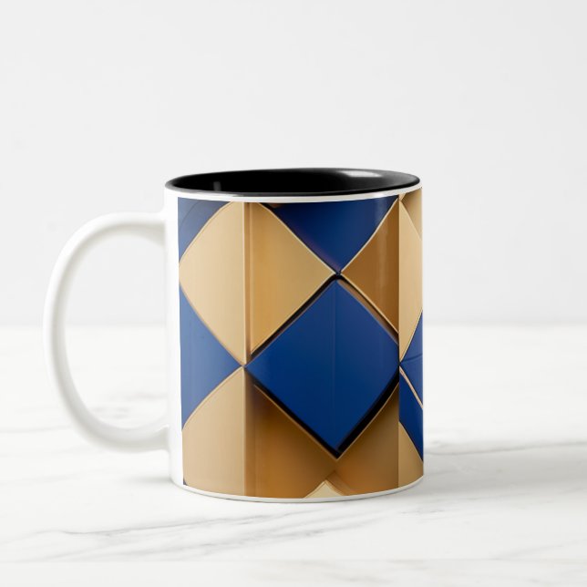 Caneca De Café Em Dois Tons Cobalto Design Mug (Esquerda)