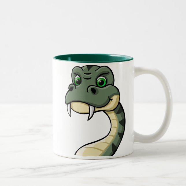 Caneca De Café Em Dois Tons Cobra dos desenhos animados (Direita)