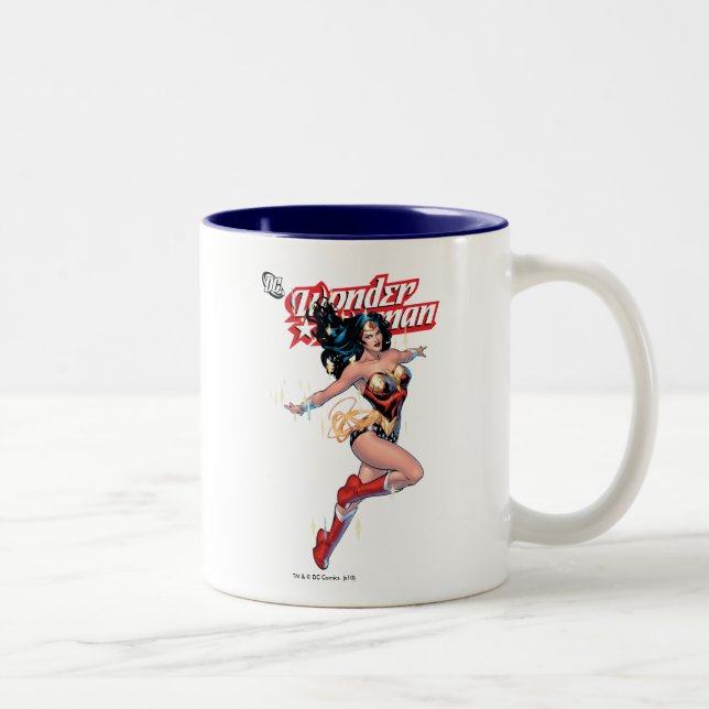Caneca De Café Em Dois Tons Cobrir de banda desenhada da Mulher Maravilha (Direita)