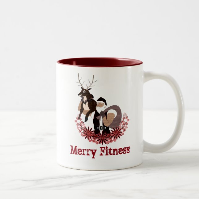 Caneca De Café Em Dois Tons Cobrir engraçada de Natal da malhação feliz (Direita)