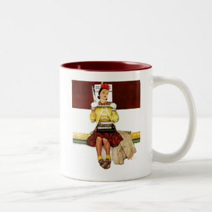 Caneca De Café Em Dois Tons Cobrir Girl