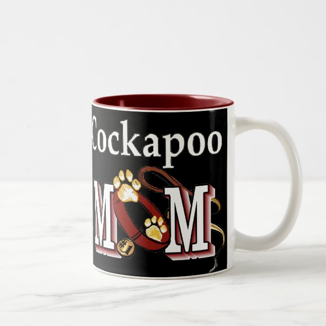 Caneca De Café Em Dois Tons Cockapoo Cachorro Mamãe Dons (Direita)