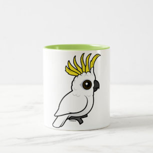 Caneca De Café Em Dois Tons Cockatoo Enxofre-com crista de Birdorable