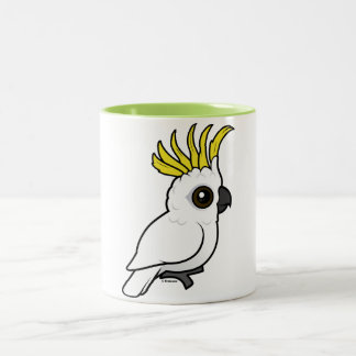 Caneca De Café Em Dois Tons Cockatoo Enxofre-com crista de Birdorable