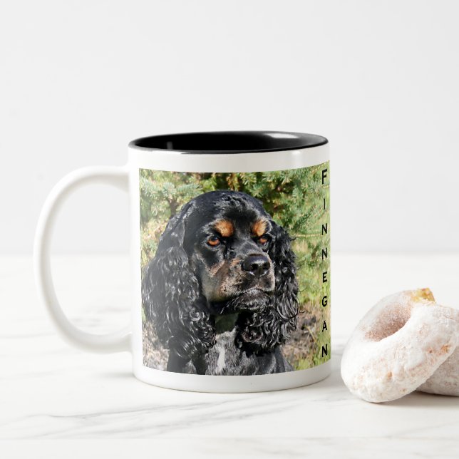 Caneca De Café Em Dois Tons Cocker spaniel (Com Donut)