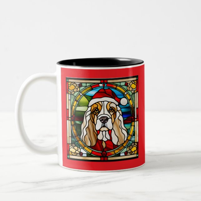 Caneca De Café Em Dois Tons Cocker Spaniel Vidro Arranjado (Esquerda)