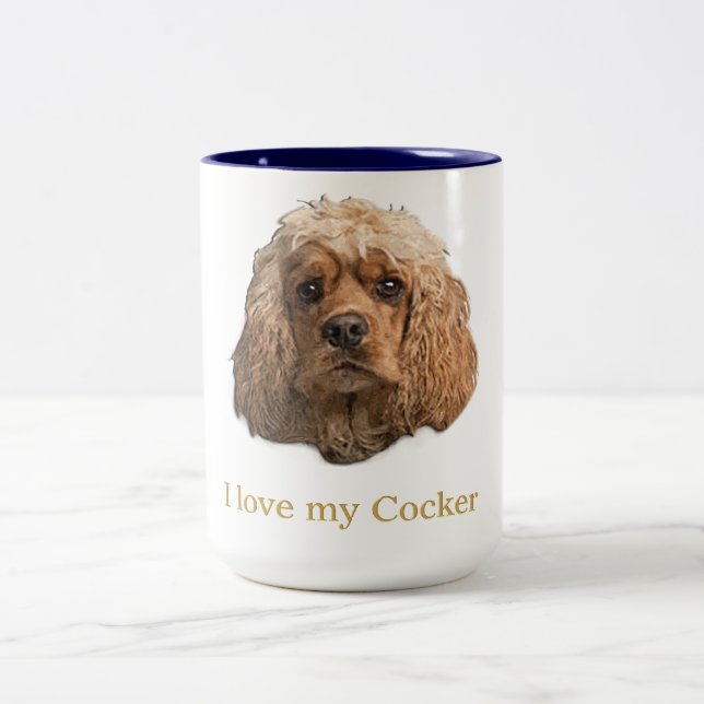 Caneca De Café Em Dois Tons cocker spaniels (Centro)