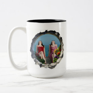 Caneca De Café Em Dois Tons coco