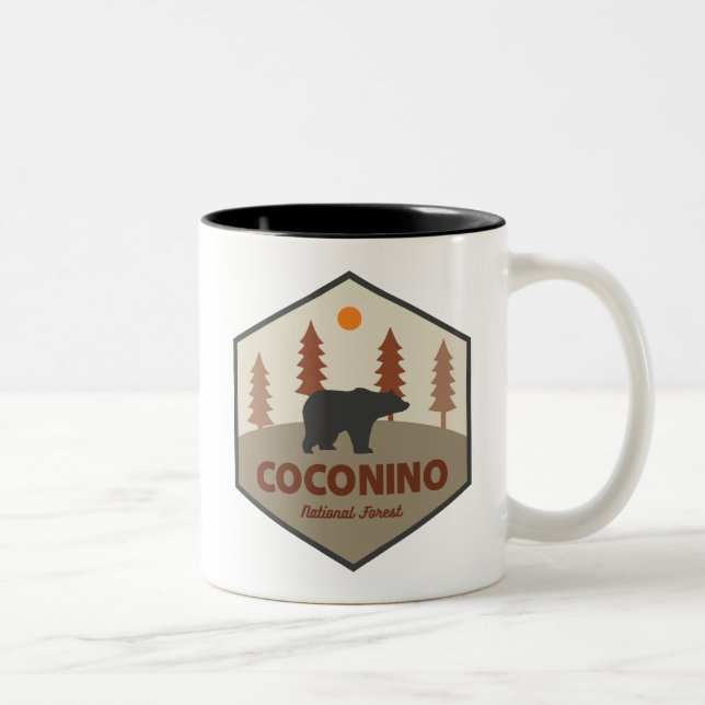 Caneca De Café Em Dois Tons Coconino National Forest Bear (Direita)