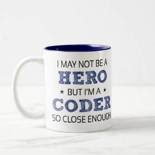 Caneca De Café Em Dois Tons Coder Hero Humor Novelty