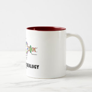 Caneca De Café Em Dois Tons Codificado para a árvore genealógica (réplica d