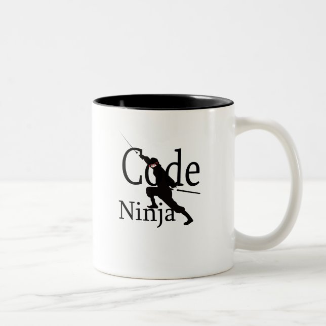 Caneca De Café Em Dois Tons Codifique Ninja (Direita)