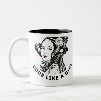 Caneca De Café Em Dois Tons Código De Camiseta Ada Lovelace Como Garota