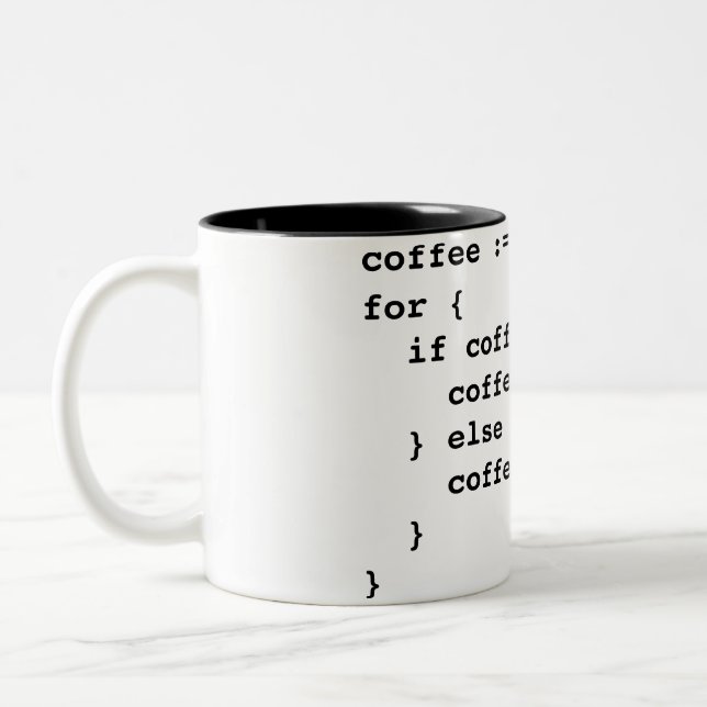 Caneca De Café Em Dois Tons Código do café em Golang (Esquerda)