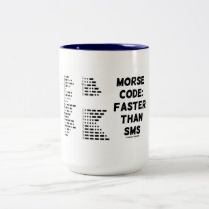Caneca De Café Em Dois Tons Código Morse: Mais Rápido Que SMS (Morse Internaci