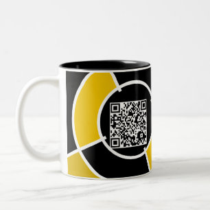 Caneca De Café Em Dois Tons código QR dos olhais laranja
