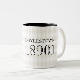 Caneca De Café Em Dois Tons CÓDIGO ZIP DA CIDADE Movendo Novo Clássico de Imóv
