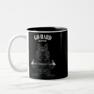 Caneca De Café Em Dois Tons Coelho anão-negro Formação de músculos Arranjo de