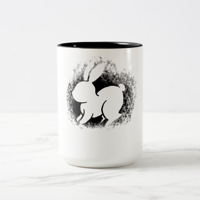 Caneca De Café Em Dois Tons Coelho Branco (Centro)